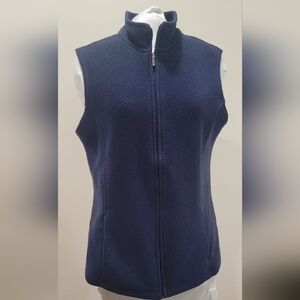 WOMEN'S L.L.BEAN SCHOOL UNIFORM THERMACHECK FLEECE NAVY VEST (sz M)
